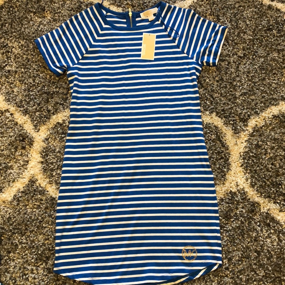 NEW Michael Kors Stripe Blue Dress XS